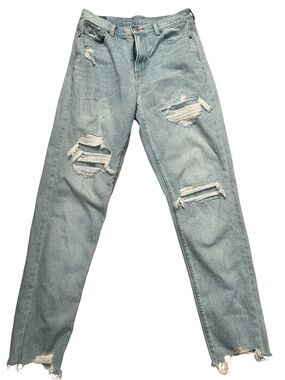 High-Rise Light Blue Distressed Women’s Jeans